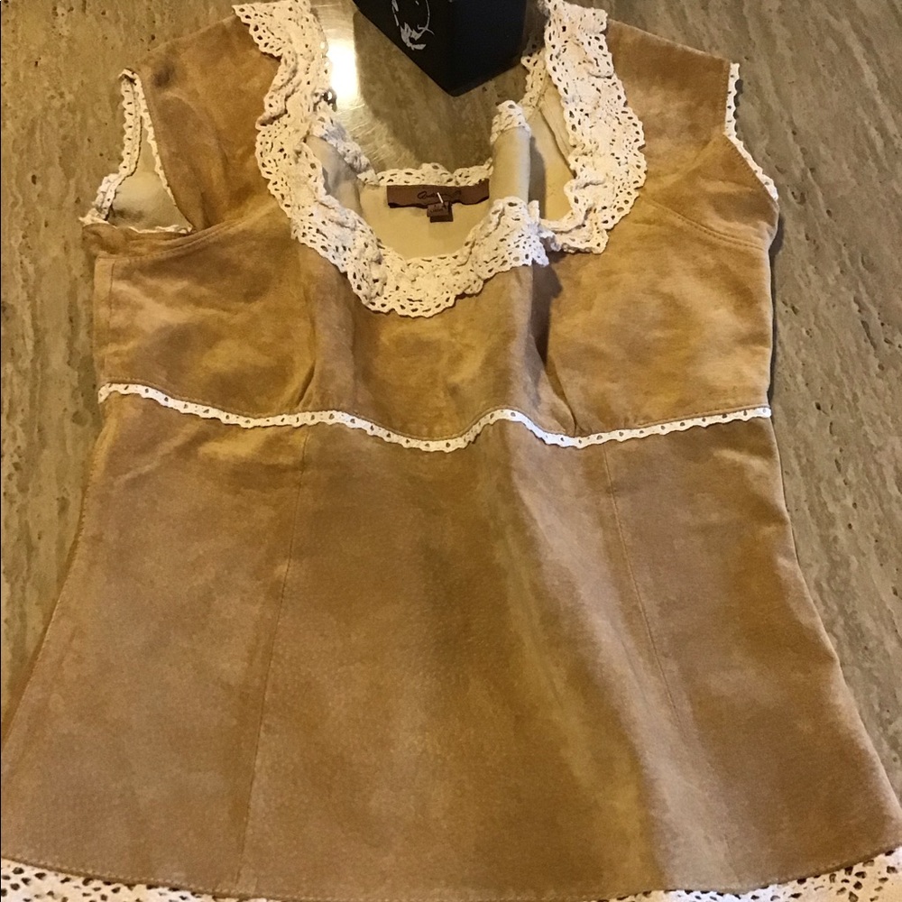 Arden B Camel Color Leather Shirt